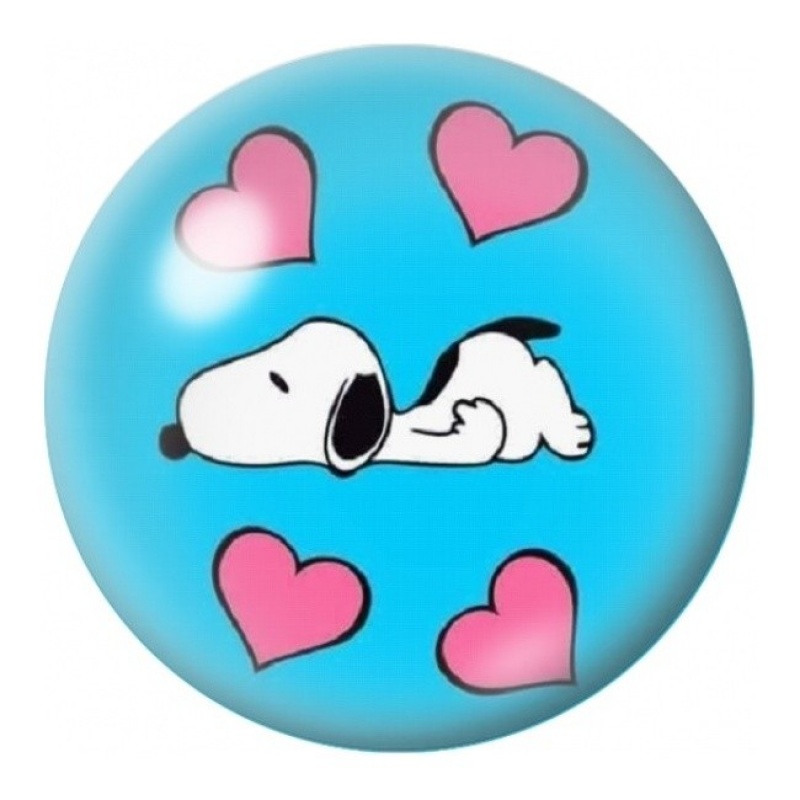 Cabochon en Verre Illustré Snoopy Couché parmi les Cœurs 12 à 25mm