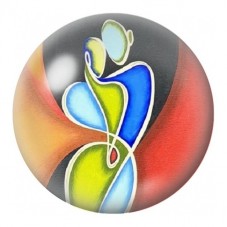 Cabochon en Verre Illustré Couple Abstrait Multicolore 12 à 25mm pour la Création de Bijoux Fantaisie - DIY