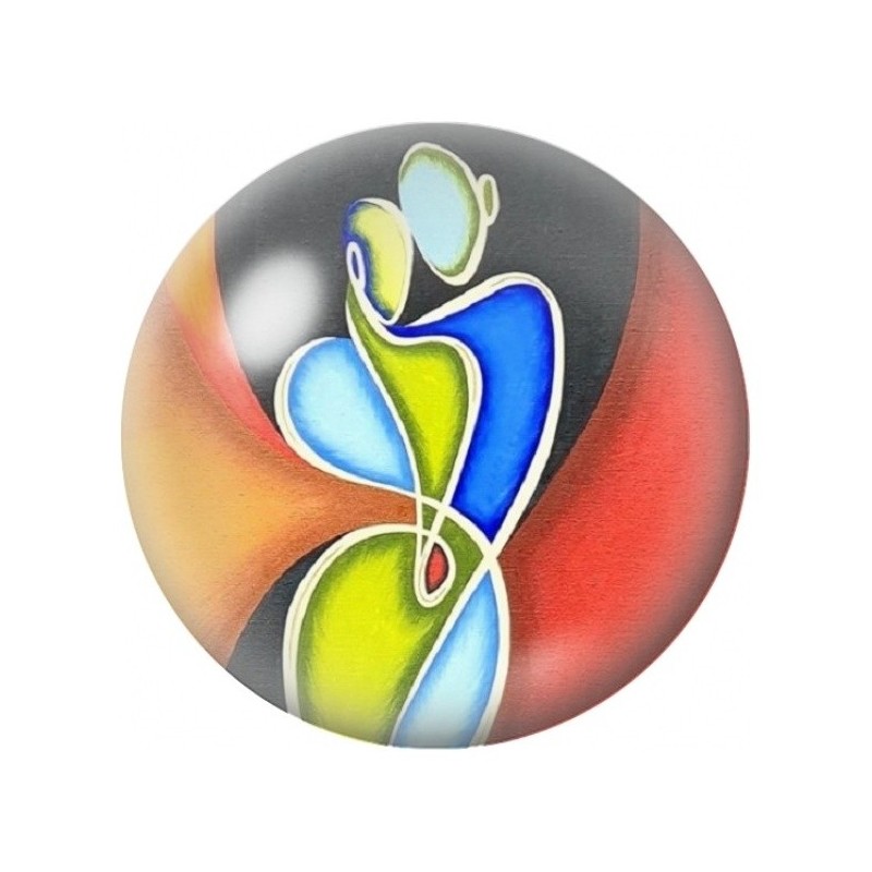 Cabochon en Verre Illustré Couple Abstrait Multicolore 12 à 25mm