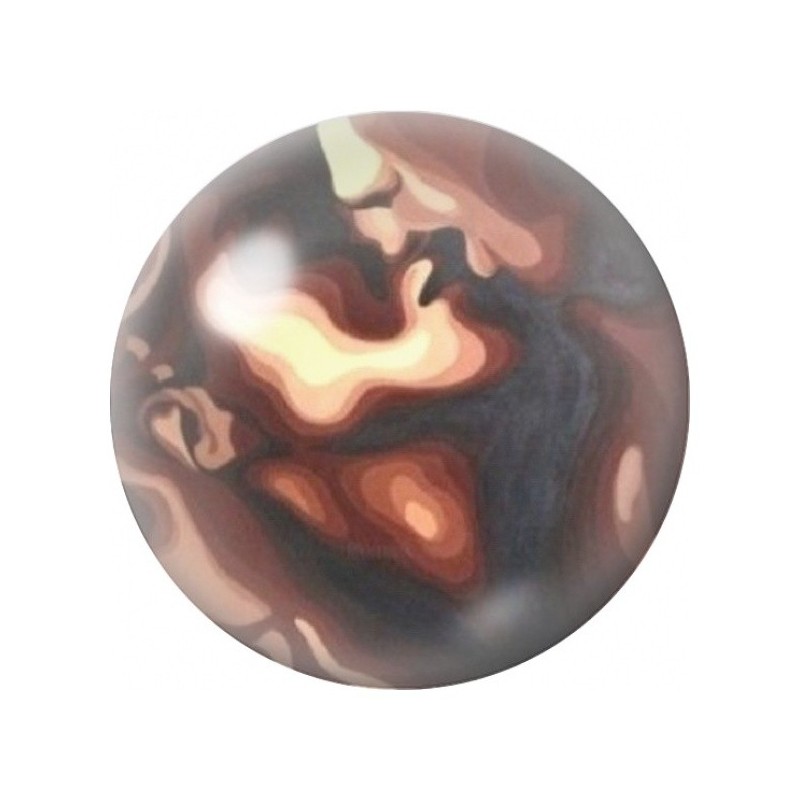 Cabochon en Verre Illustré Couple Fondu dans les Couleurs 12 à 25mm