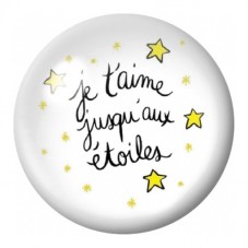 Cabochon en Verre Illustré Je T’Aime Jusqu’aux Étoiles 12 à 25mm pour la Création de Bijoux Fantaisie - DIY