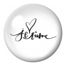 Cabochon en Verre Illustré Je T’Aime au Petit Cœur 12 à 25mm pour la Création de Bijoux Fantaisie - DIY