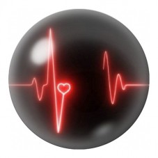 Cabochon en Verre Illustré Rythme Cardiaque Rouge au Petit Cœur 12 à 25mm pour la Création de Bijoux Fantaisie - DIY
