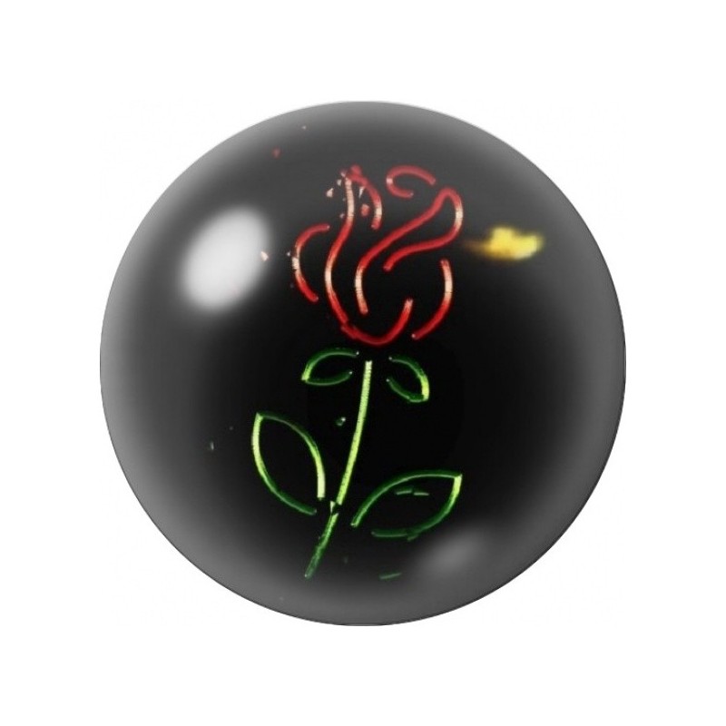 Cabochon en Verre Illustré Rose Lumineuse Multicolore 12 à 25mm