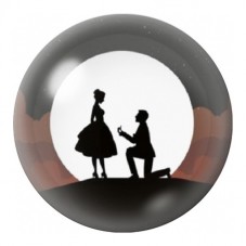 Cabochon en Verre Illustré Demande en Mariage au Crépuscule 12 à 25mm pour la Création de Bijoux Fantaisie - DIY