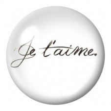 Cabochon en Verre Illustré Message Je T’Aime Élégant 12 à 25mm pour la Création de Bijoux Fantaisie - DIY