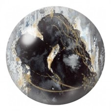 Cabochon en Verre Illustré Couple Doré Abstrait 12 à 25mm pour la Création de Bijoux Fantaisie - DIY