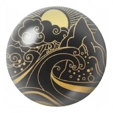 Cabochon en Verre Illustré Vague sous le Soleil 12 à 25mm pour la Création de Bijoux Fantaisie - DIY