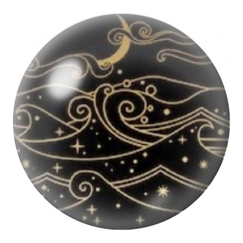 Cabochon en Verre Illustré Constellation de Volutes Dorées 12 à 25mm