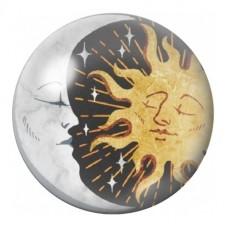 Cabochon en Verre Illustré Soleil et Lune Éclaboussés 12 à 25mm pour la Création de Bijoux Fantaisie - DIY