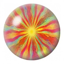 Cabochon en Verre Illustré Soleil Psychédélique Multicolore 12 à 25mm pour la Création de Bijoux Fantaisie - DIY