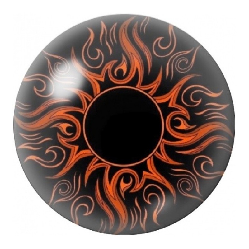 Cabochon en Verre Illustré Éclipse aux Flammes Rouges 12 à 25mm