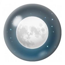 Cabochon en Verre Illustré Pleine Lune dans la Nuit 12 à 25mm pour la Création de Bijoux Fantaisie - DIY