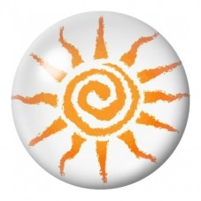 Cabochon en Verre Illustré Soleil Spirale Orange 12 à 25mm pour la Création de Bijoux Fantaisie - DIY