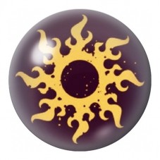 Cabochon en Verre Illustré Éclipse Solaire Dorée 12 à 25mm pour la Création de Bijoux Fantaisie - DIY