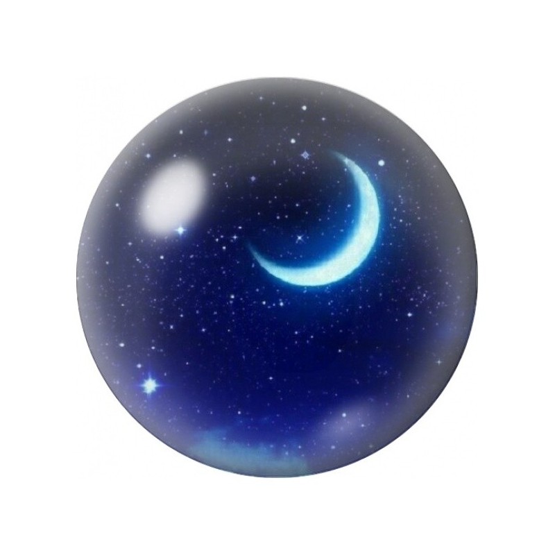 Cabochon en Verre Illustré Croissant Bleu dans la Galaxie 12 à 25mm