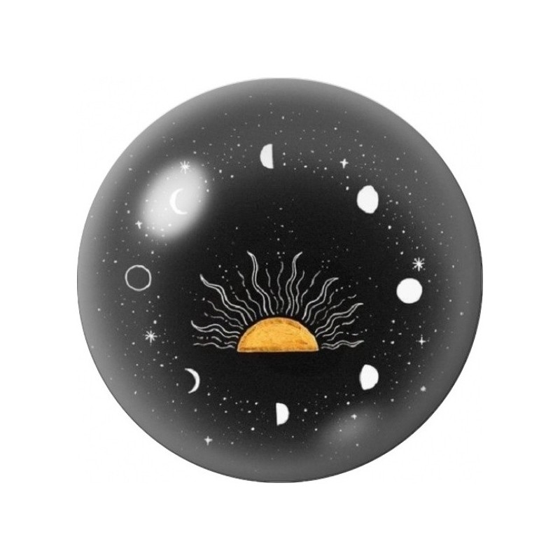 Cabochon en Verre Illustré Cycle Lunaire et Soleil Levant 12 à 25mm