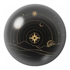 Cabochon en Verre Illustré Carte Céleste Dorée 12 à 25mm pour la Création de Bijoux Fantaisie - DIY