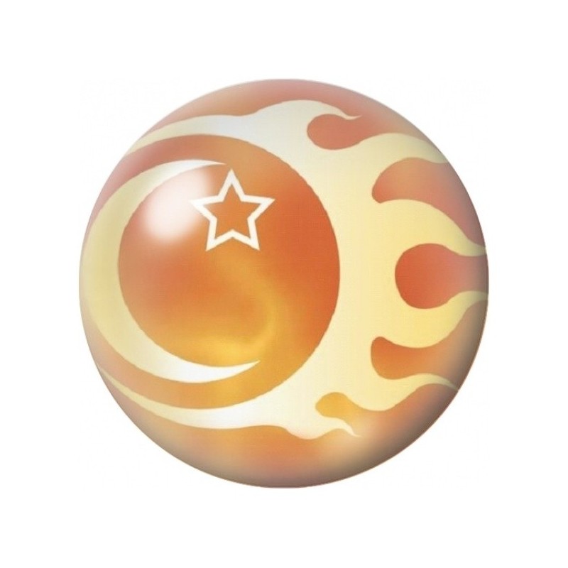 Cabochon en Verre Illustré Soleil et Croissant Orange 12 à 25mm