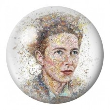 Cabochon en Verre Illustré Simone de Beauvoir Pointilliste 12 à 25mm pour la Création de Bijoux Fantaisie - DIY