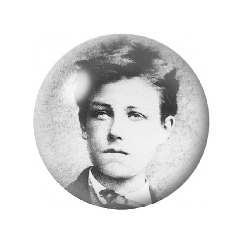 Cabochon en Verre Illustré Arthur Rimbaud au Nœud Papillon 12 à 25mm