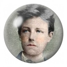 Cabochon en Verre Illustré Portrait Colorisé d’Arthur Rimbaud 12 à 25mm pour la Création de Bijoux Fantaisie - DIY