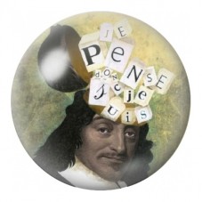Cabochon en Verre Illustré René Descartes Je Pense 12 à 25mm pour la Création de Bijoux Fantaisie - DIY