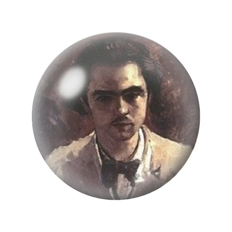 Cabochon en Verre Illustré Portrait de Paul Verlaine 12 à 25mm