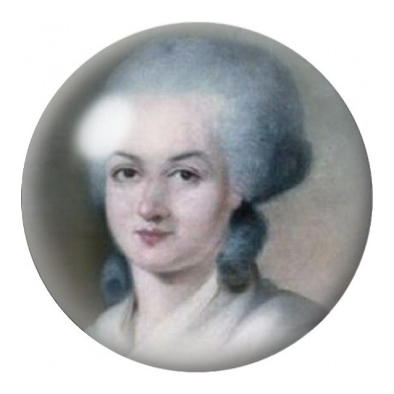 Cabochon en Verre Illustré Portrait d’Olympe de Gouges 12 à 25mm