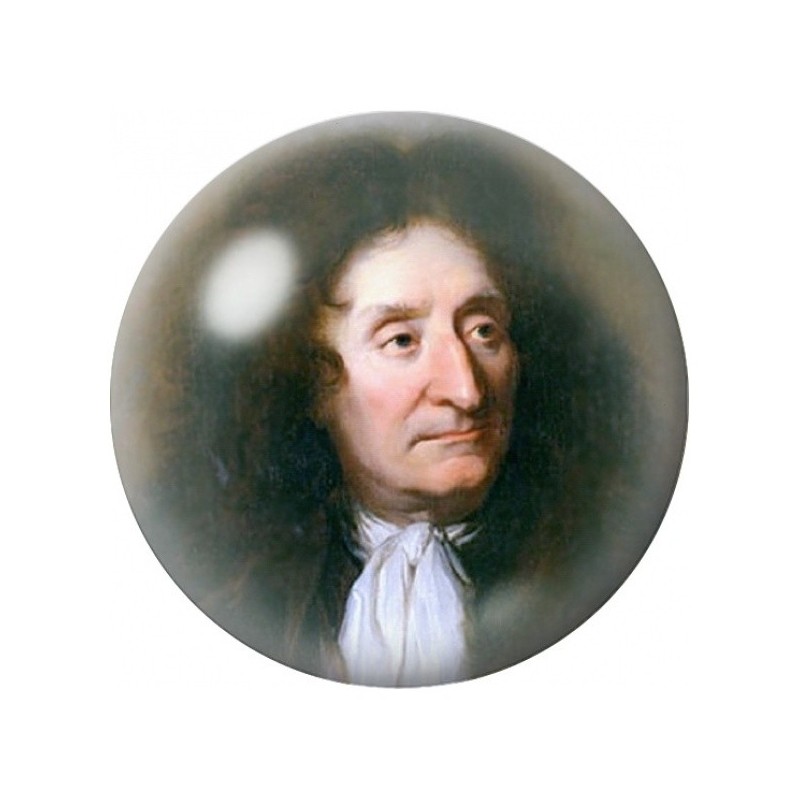 Cabochon en Verre Illustré Jean de La Fontaine en Habit Bleu 12 à 25mm