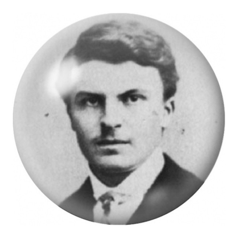 Cabochon en Verre Illustré Portrait de Guy de Maupassant 12 à 25mm