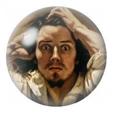 Cabochon en Verre Illustré Gustave Courbet Le Désespéré 12 à 25mm pour la Création de Bijoux Fantaisie - DIY