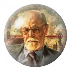 Cabochon en Verre Illustré Portrait Peint de Sigmund Freud 12 à 25mm pour la Création de Bijoux Fantaisie - DIY