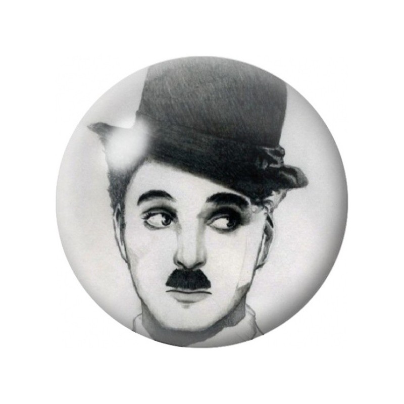 Cabochon en Verre Illustré Charlie Chaplin au Chapeau Melon 12 à 25mm