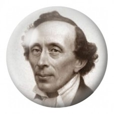 Cabochon en Verre Illustré Portrait de Hans Christian Andersen 12 à 25mm pour la Création de Bijoux Fantaisie - DIY