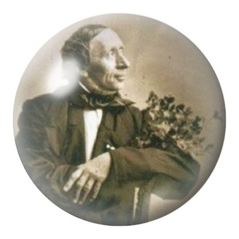 Cabochon en Verre Illustré Hans Christian Andersen Assis 12 à 25mm