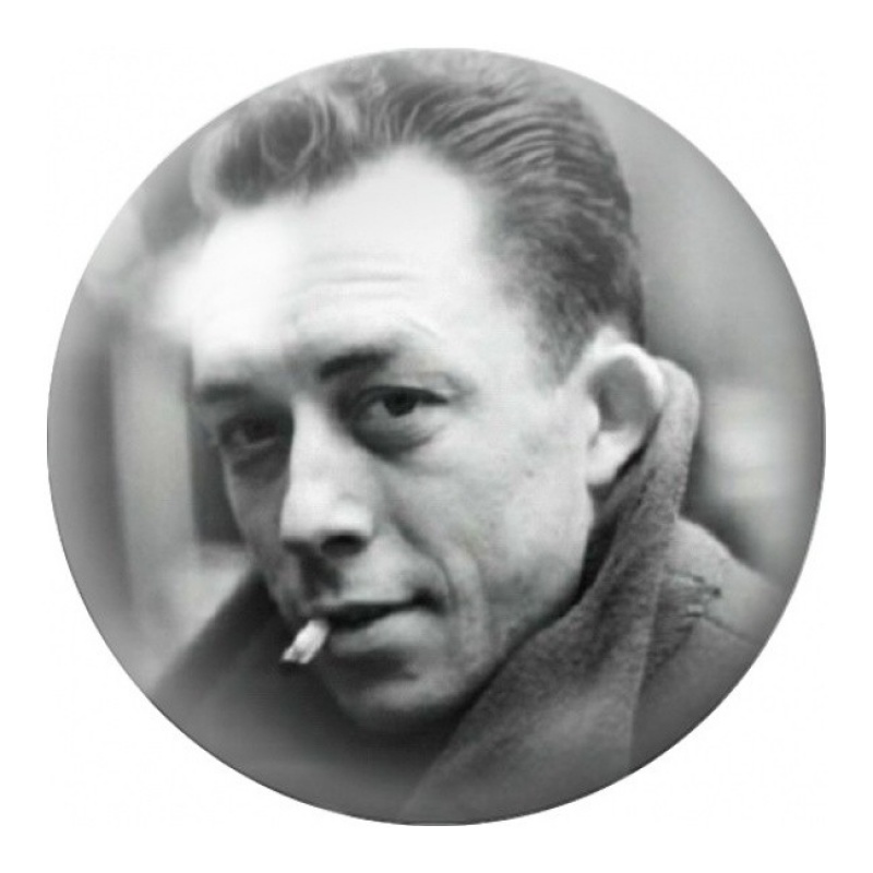Cabochon en Verre Illustré Albert Camus à la Cigarette 12 à 25mm