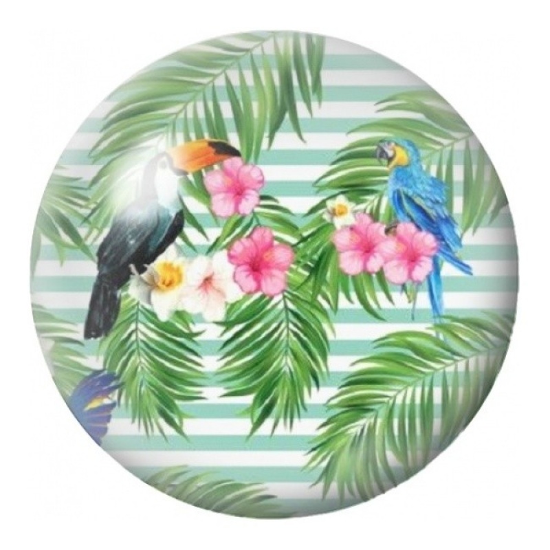Cabochon en Verre Illustré Toucans dans les Palmes 12 à 25mm