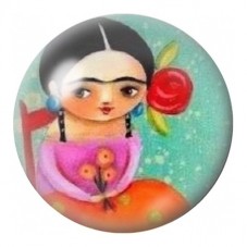 Cabochon en Verre Illustré Petite Frida Kahlo à la Figurine 12 à 25mm pour la Création de Bijoux Fantaisie - DIY
