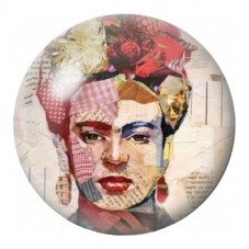 Cabochon en Verre Illustré Frida Kahlo en Collage 12 à 25mm pour la Création de Bijoux Fantaisie - DIY