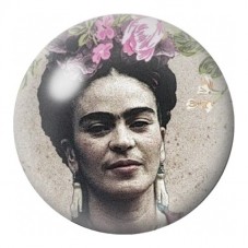 Cabochon en Verre Illustré Frida Kahlo en Photographie Fleurie 12 à 25mm pour la Création de Bijoux Fantaisie - DIY