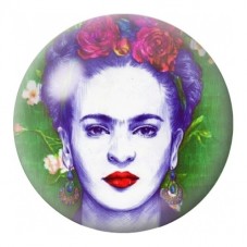 Cabochon en Verre Illustré Frida Kahlo Violette aux Lèvres Rouges 12 à 25mm pour la Création de Bijoux Fantaisie - DIY