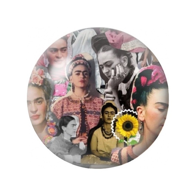 Cabochon en Verre Illustré Collage de Frida Kahlo 12 à 25mm