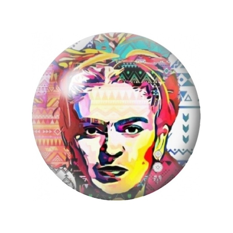 Cabochon en Verre Illustré Frida Kahlo Pop Art Tribal 12 à 25mm