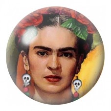 Cabochon en Verre Illustré Frida Kahlo aux Boucles Crâne 12 à 25mm pour la Création de Bijoux Fantaisie - DIY