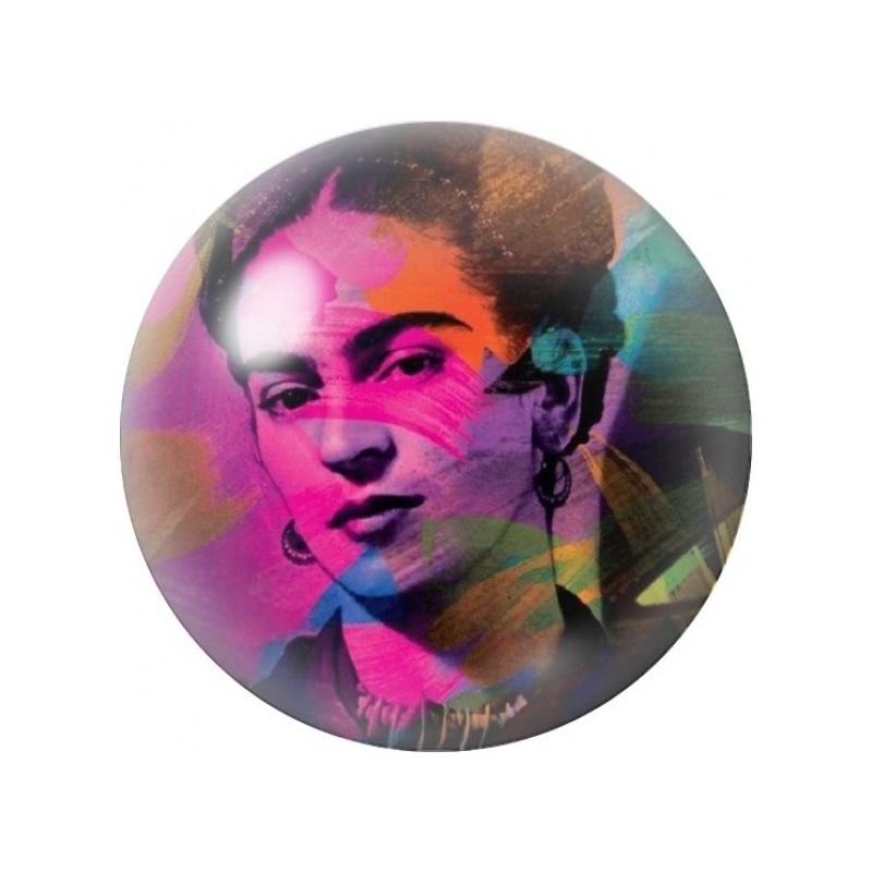 Cabochon en Verre Illustré Frida Kahlo Géométrique Rose 12 à 25mm
