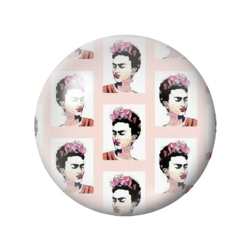 Cabochon en Verre Illustré Motif Pop de Frida Kahlo 12 à 25mm