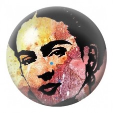 Cabochon en Verre Illustré Frida Kahlo Aquarelle Ocre 12 à 25mm pour la Création de Bijoux Fantaisie - DIY