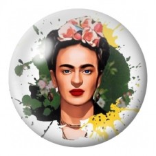 Cabochon en Verre Illustré Frida Kahlo aux Éclaboussures 12 à 25mm pour la Création de Bijoux Fantaisie - DIY