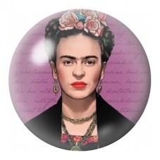 Cabochon en Verre Illustré Frida Kahlo sur Fond Manuscrit 12 à 25mm pour la Création de Bijoux Fantaisie - DIY